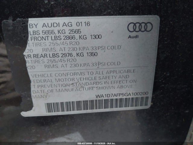 2016 AUDI Q5 WA1D7AFP5GA100200 Photo 8