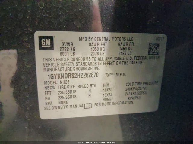 2017 CADILLAC XT5 1GYKNDRS2HZ262870 Photo 8