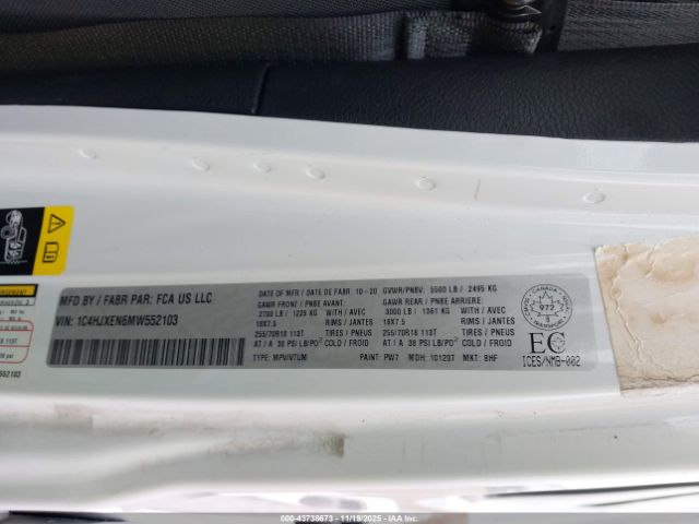 2021 JEEP WRANGLER 1C4HJXEN6MW552103 Photo 8