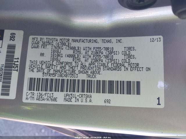 2014 TOYOTA TUNDRA 5TFRM5F18EX073513 Photo 8