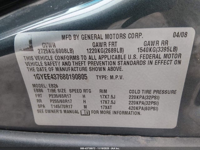 2008 CADILLAC SRX 1GYEE437680190805 Photo 8