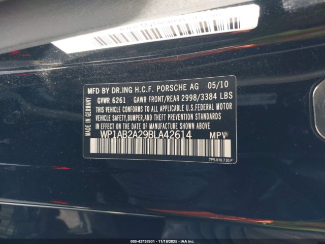 2011 PORSCHE CAYENNE WP1AB2A29BLA42614 Photo 8