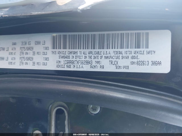 Auction sale of the 2015 Ram 1500 Express, vin: 1C6RR6KTXFS629843, lot number: 43739037