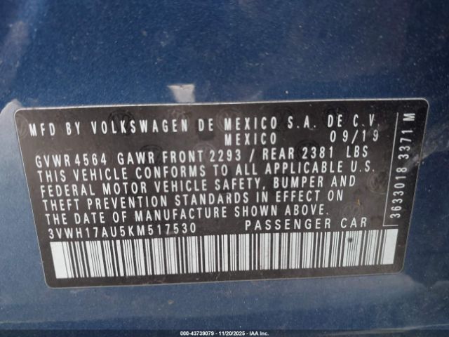 2019 VOLKSWAGEN GOLF ALLTRACK 3VWH17AU5KM517530 Photo 8