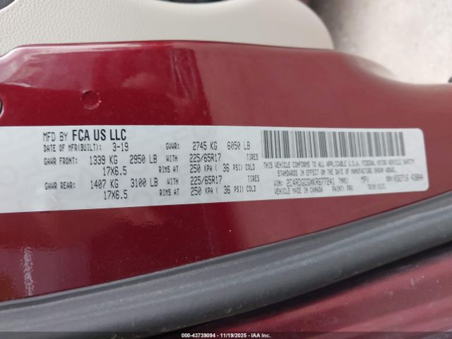 2019 DODGE GRAND CARAVAN 2C4RDGCGXKR677241 Photo 8
