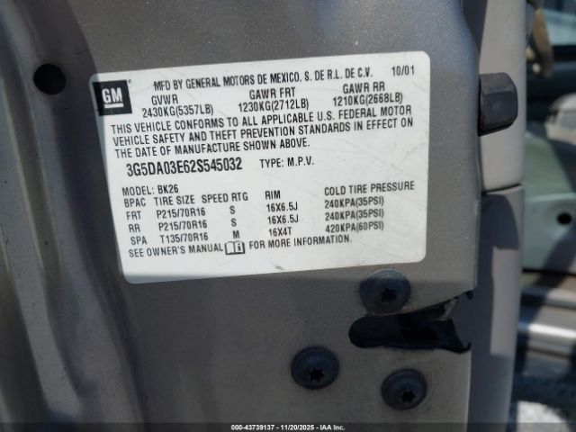 2002 BUICK RENDEZVOUS 3G5DA03E62S545032 Photo 8
