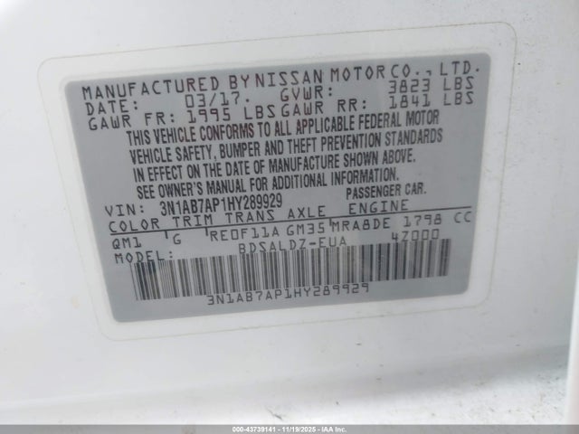 2017 NISSAN SENTRA 3N1AB7AP1HY289929 Photo 8