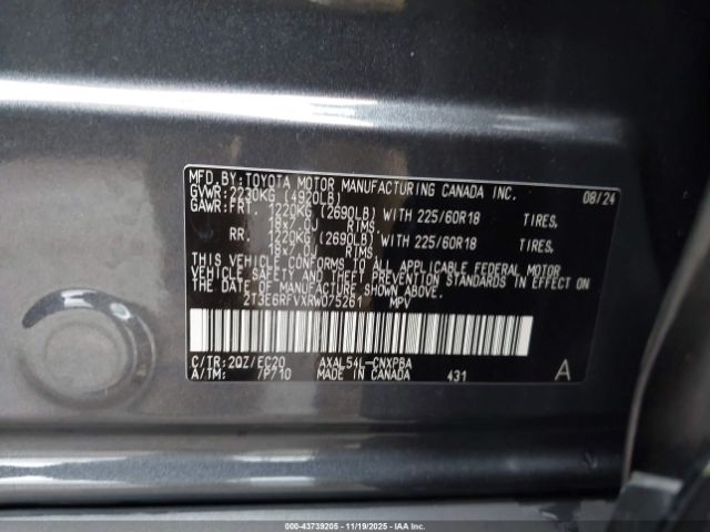 2024 TOYOTA RAV4 HYBRID 2T3E6RFVXRW075261 Photo 8