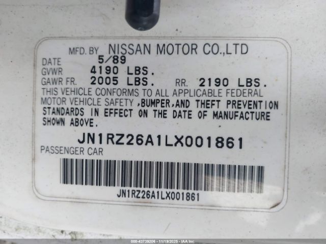 1990 NISSAN 300ZX JN1RZ26A1LX001861 Photo 8
