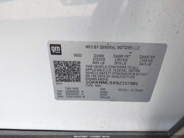 2022 GMC ACADIA 1GKKNMLSXNZ157881 Photo 8