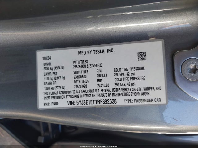 2024 TESLA MODEL 3 5YJ3E1ET1RF892538 Photo 8