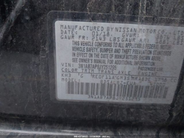 2018 NISSAN SENTRA 3N1AB7AP8JY251295 Photo 8