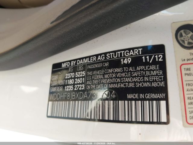 2013 MERCEDES-BENZ E 350 WDDHF8JBXDA739804 Photo 8