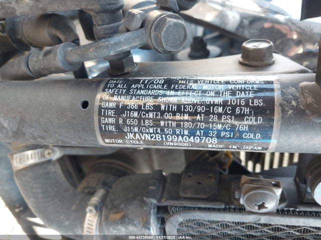 2009 KAWASAKI VN900 JKAVN2B199A049708 Photo 9