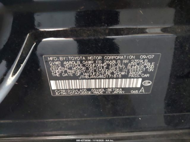 2008 LEXUS ES 350 JTHBJ46G482171818 Photo 8