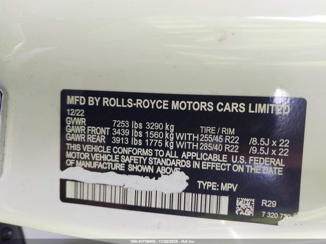 SLATV4C01NU209000 Rolls-Royce Cullinan