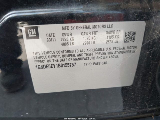 2011 CADILLAC CTS 1G6DE5EY1B0155757 Photo 8