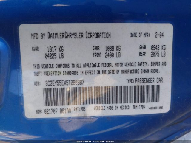 2005 CHRYSLER PT CRUISER 3C3EY55EX5T290987 Photo 8