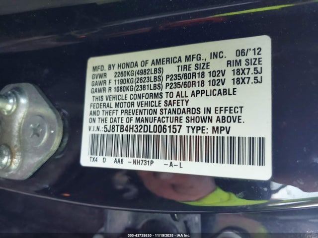 2013 ACURA RDX 5J8TB4H32DL006157 Photo 8
