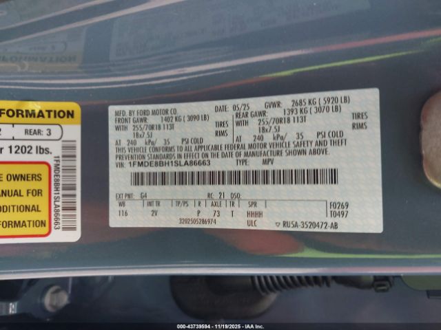 2025 FORD BRONCO 1FMDE8BH1SLA86663 Photo 8