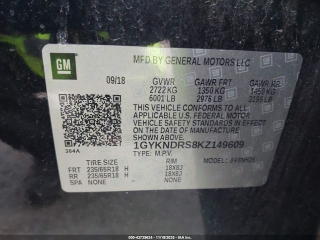 2019 CADILLAC XT5 1GYKNDRS8KZ149609 Photo 8