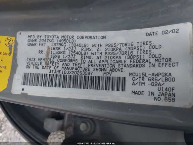 2002 LEXUS RX 300 JTJHF10UX20263087 Photo 8