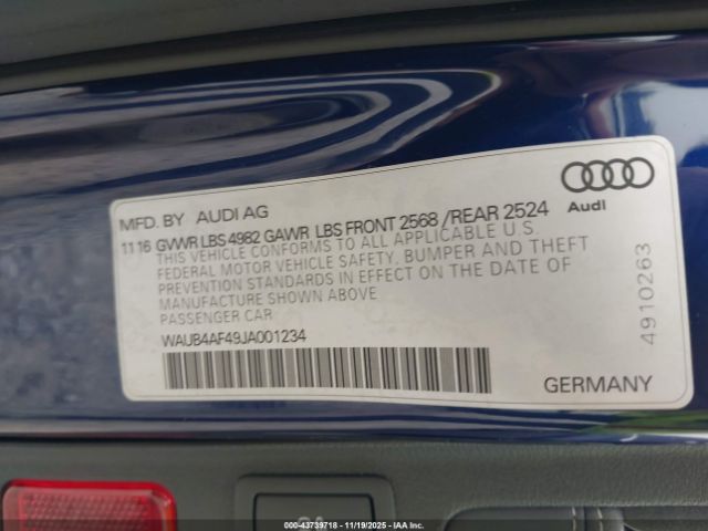 2018 AUDI S4 WAUB4AF49JA001234 Photo 8