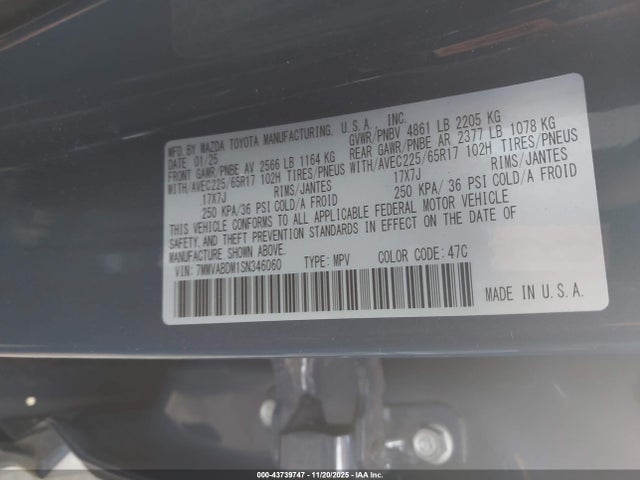 Aukcja sprzedaży 2025 Mazda Cx-50 2.5 S Premium Package, vin: 7MMVABDM1SN346060, numer aukcji: 43739747
