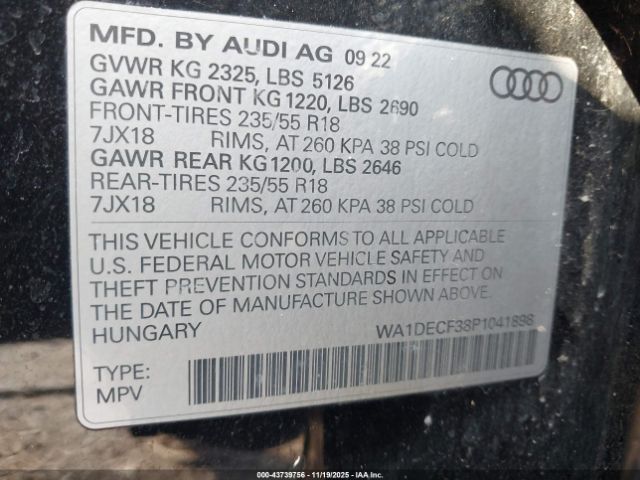 2023 AUDI Q3 WA1DECF38P1041898 Photo 8