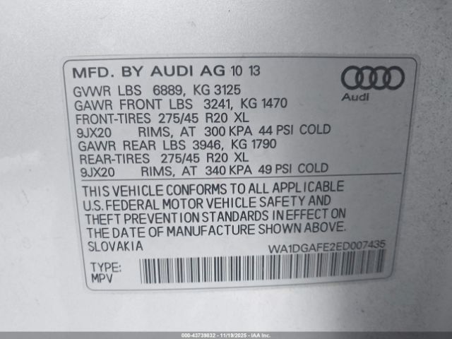 2014 AUDI Q7 WA1DGAFE2ED007435 Photo 8