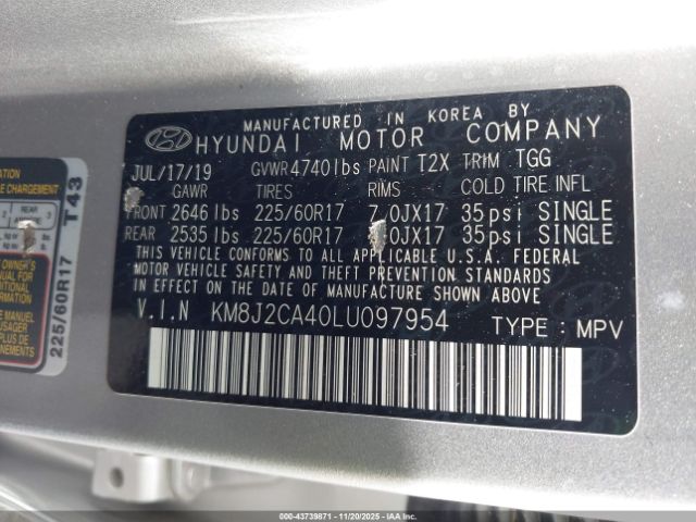 2020 HYUNDAI TUCSON KM8J2CA40LU097954 Photo 8