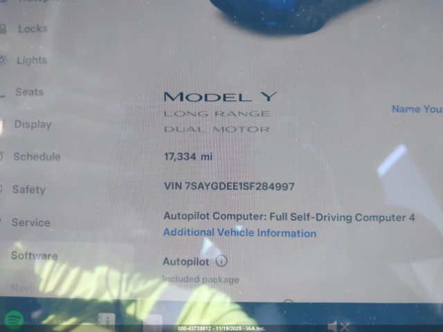 2025 TESLA MODEL Y 7SAYGDEE1SF284997 Photo 6