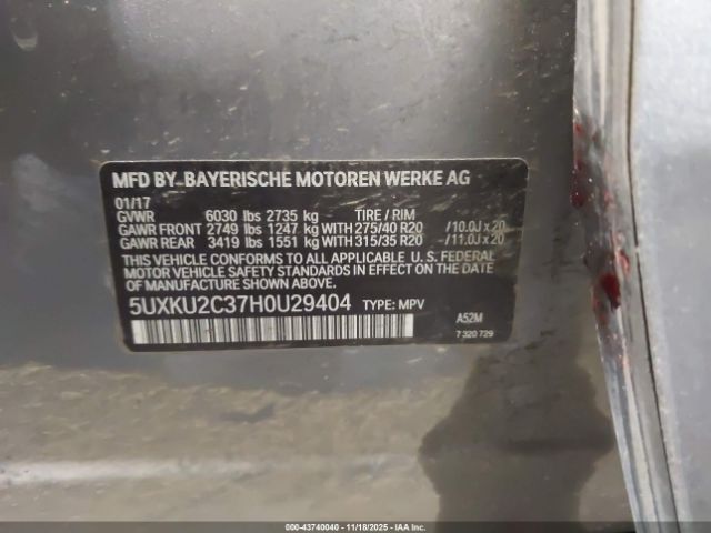 2017 BMW X6 5UXKU2C37H0U29404 Photo 8