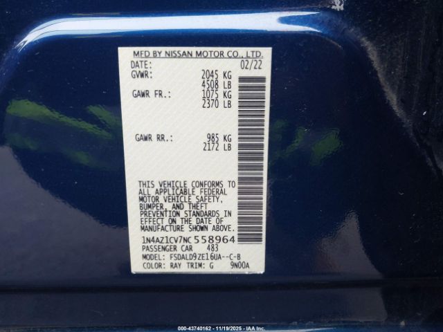 2022 NISSAN LEAF 1N4AZ1CV7NC558964 Photo 8
