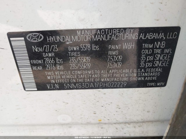 2023 HYUNDAI SANTA FE HYBRID 5NMS3DA17PH022229 Photo 8