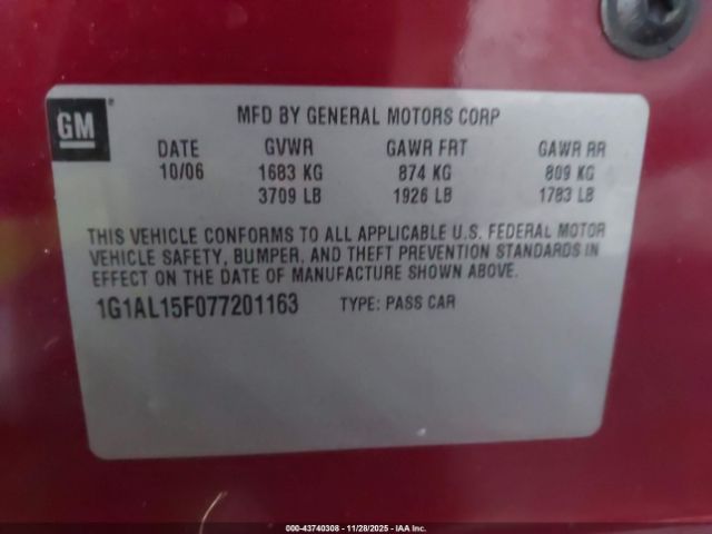 2007 CHEVROLET COBALT 1G1AL15F077201163 Photo 8