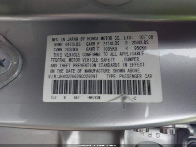 2009 ACURA TSX JH4CU26639C026997 Photo 8