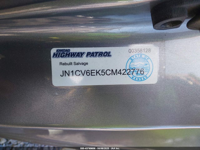 43740434 :رقم المزاد ، JN1CV6EK5CM422776 vin ، 2012 Infiniti G37 Journey مزاد بيع