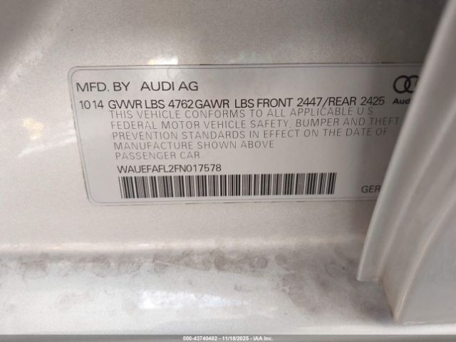 2015 AUDI A4 WAUEFAFL2FN017578 Photo 8