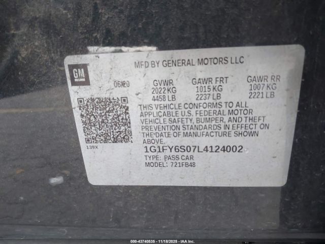 2020 CHEVROLET BOLT EV 1G1FY6S07L4124002 Photo 8