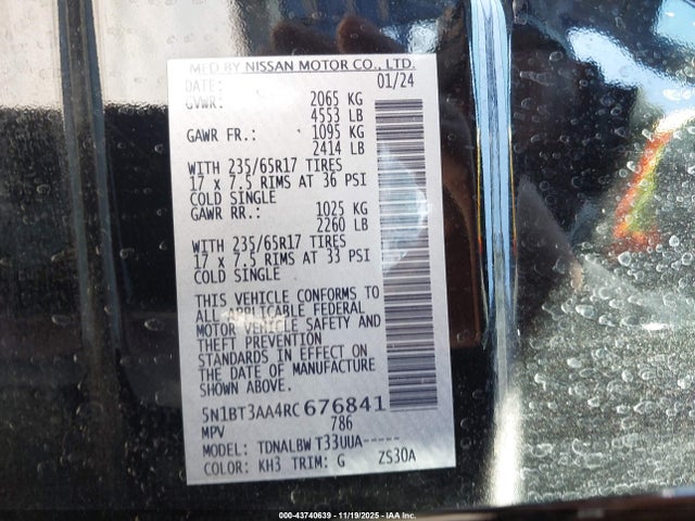 Nissan Rogue S Fwd 2024 5N1BT3AA4RC676841 Image 9