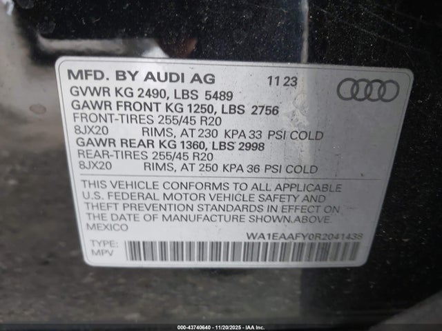 2024 AUDI Q5 WA1EAAFY0R2041438 Photo 8
