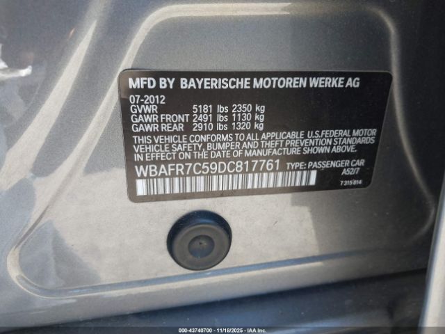 2013 BMW 535I WBAFR7C59DC817761 Photo 8