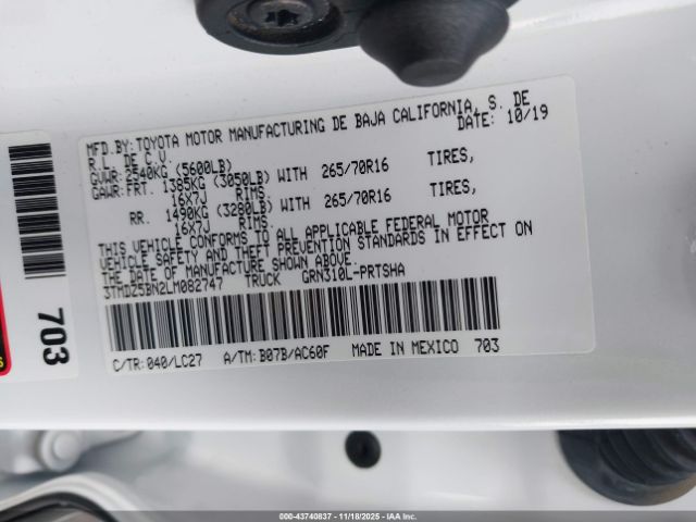 2020 TOYOTA TACOMA 3TMDZ5BN2LM082747 Photo 8