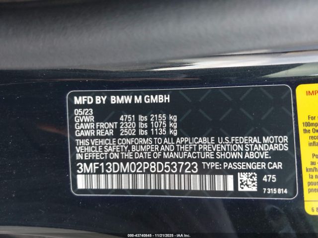 2023 BMW M2 3MF13DM02P8D53723 Photo 8