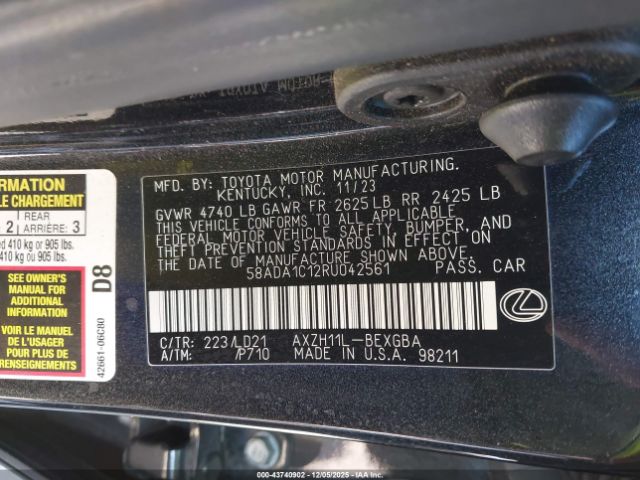 2024 LEXUS ES 300H 58ADA1C12RU042561 Photo 8