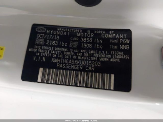 2019 HYUNDAI VELOSTER KMHTH6ABXKU015203 Photo 8