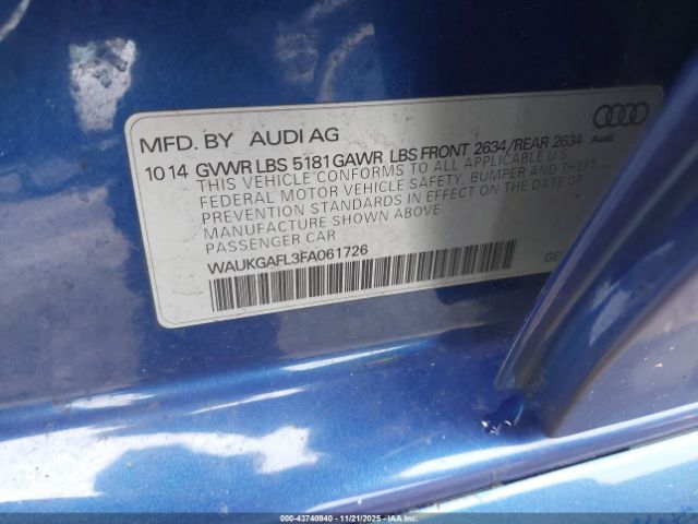 2015 AUDI S4 WAUKGAFL3FA061726 Photo 8