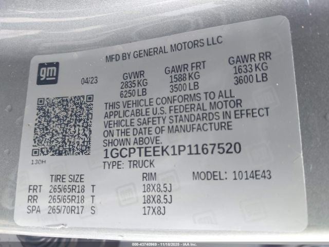 2023 CHEVROLET COLORADO 1GCPTEEK1P1167520 Photo 8