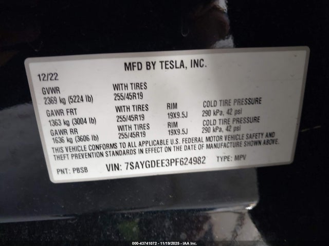 2023 TESLA MODEL Y 7SAYGDEE3PF624982 Photo 8